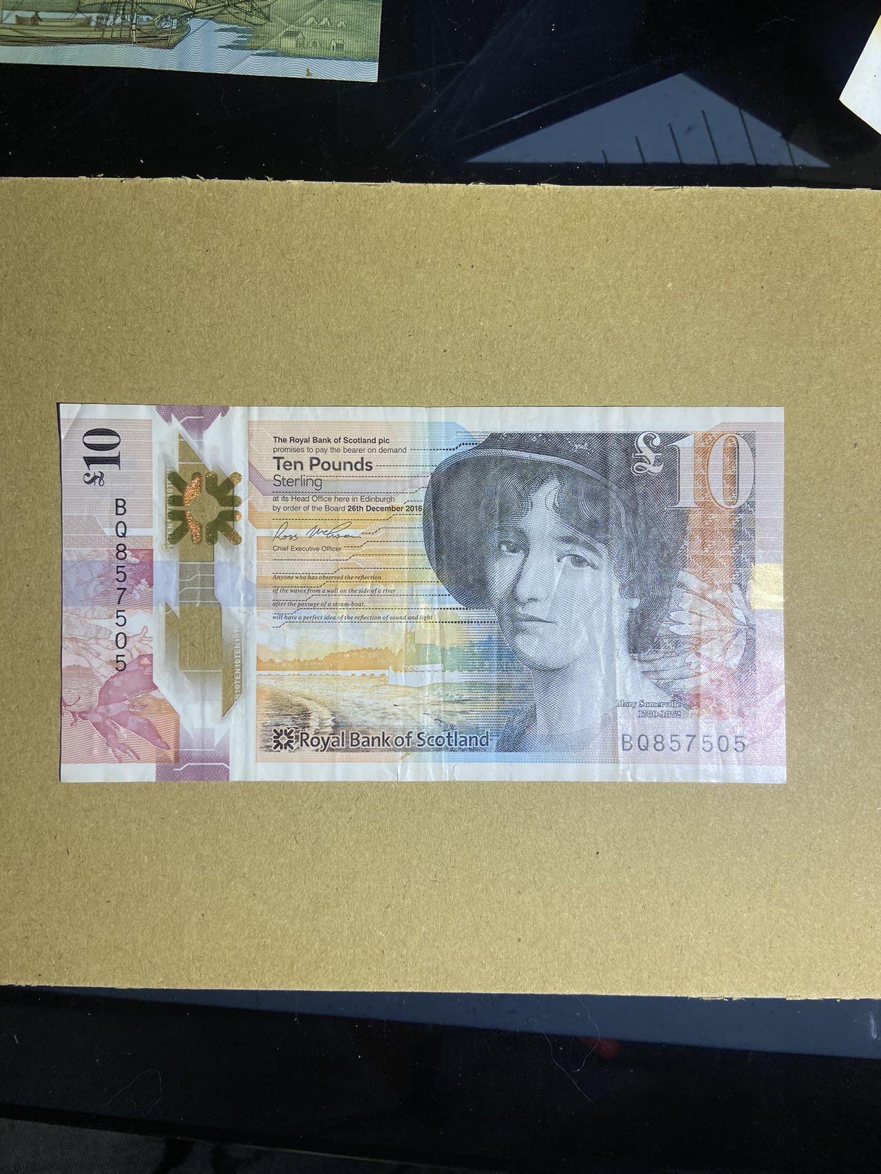 【炜奕收藏】，第十七期 苏格兰皇家银行10磅塑料钞，流通品相