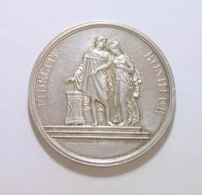 法国1837年 女神站像高浮雕精制大银章 40MM 25.5克 - 法国1837年 女神站像高浮雕精制大银章 40MM 25.5克