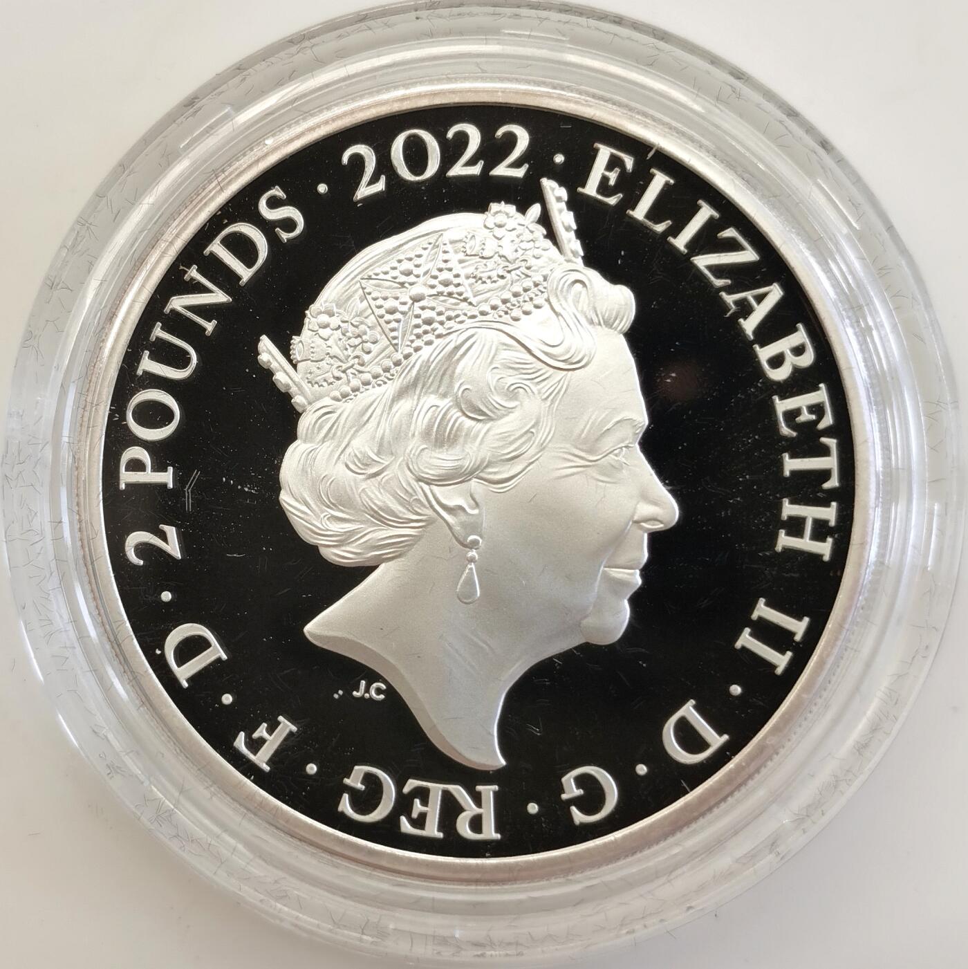 博洋堂世界钱币拍卖第097期（全场包邮） 英国2022年伟大君王系列国王乔治一世2镑1盎司精制银币