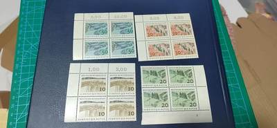 🔥套票🔥德国邮票专场，都是四方联套票 - 德国邮票四方联一套，1969年发行，  欧洲自然保护年  环保风光4全，品相如图