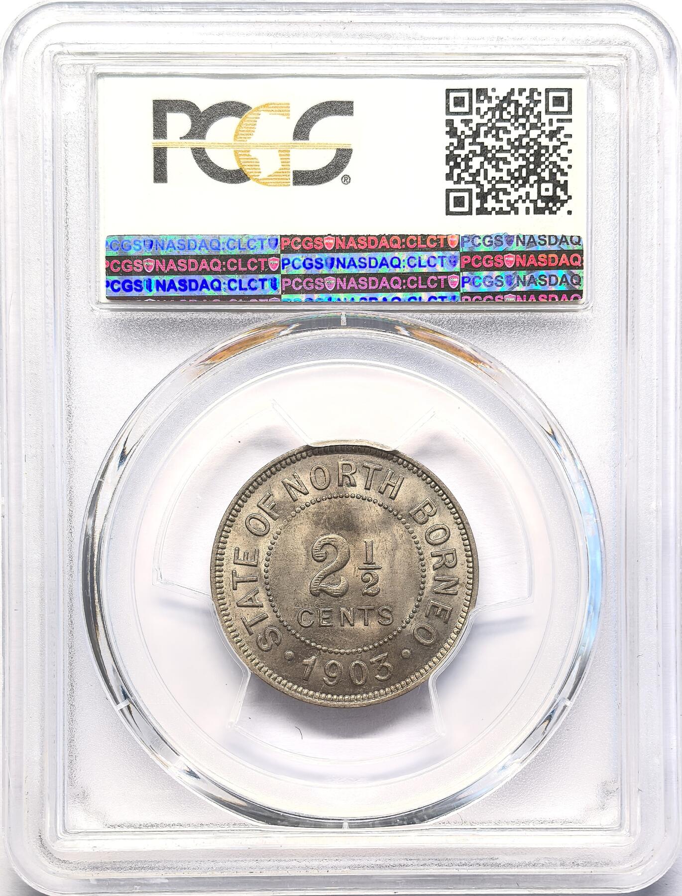 FXS世界钱币微拍第二百八十七期 1903H英属北婆罗洲2分半PCGS-MS64