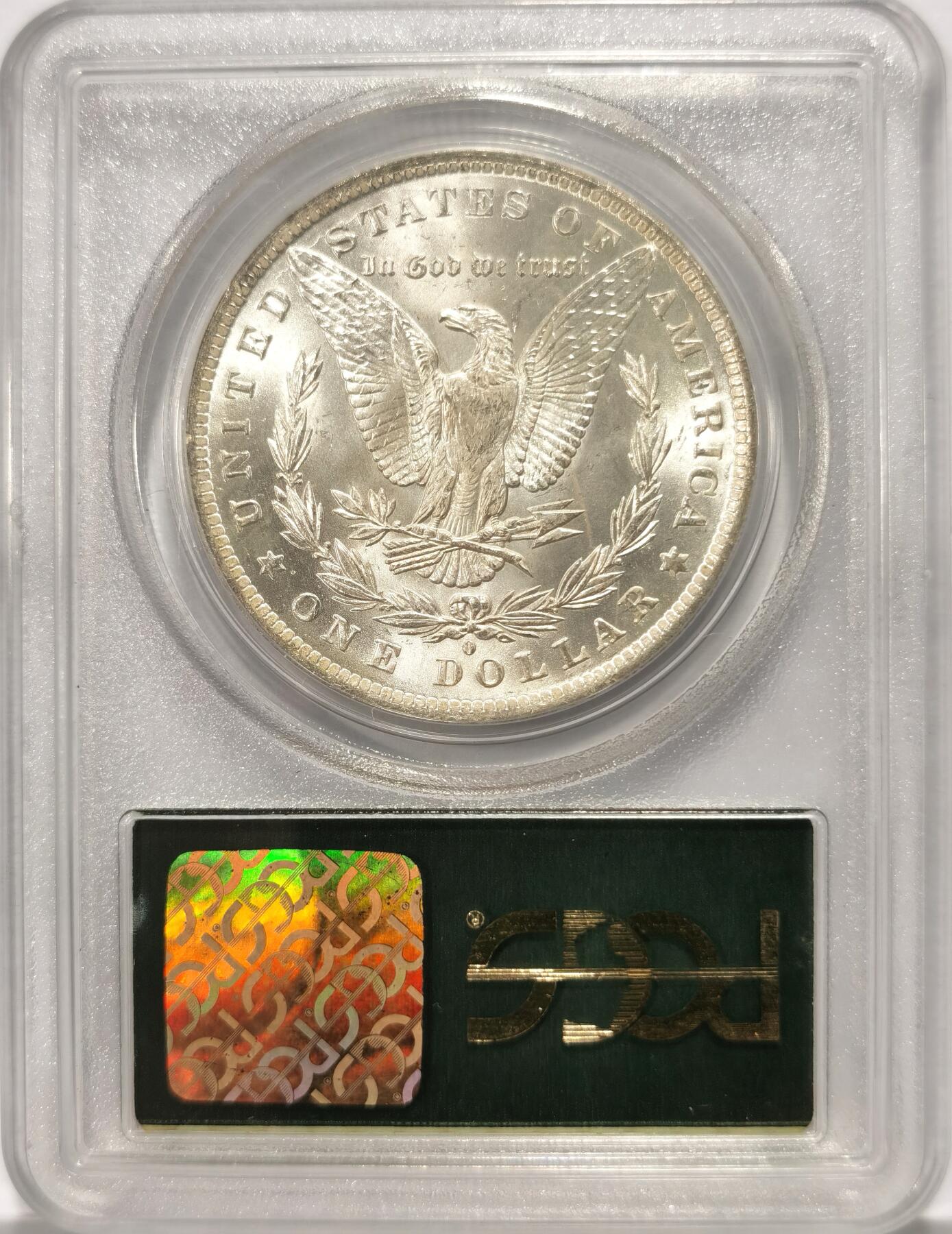 博洋堂世界钱币拍卖第097期（全场包邮） PCGS MS65 美国1884-O摩根大银币，少见7位数绿标老盒