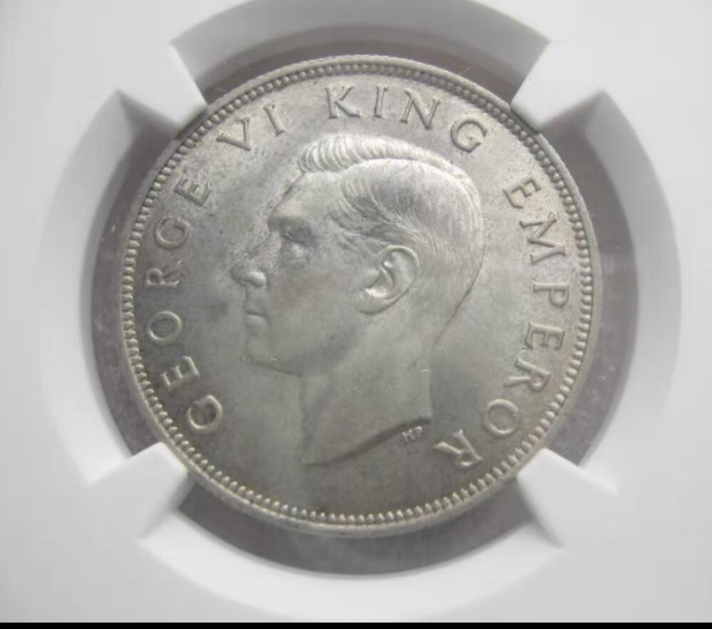NGC-MS63英属新西兰1940年1/2克朗殖民百年纪念银币[011]