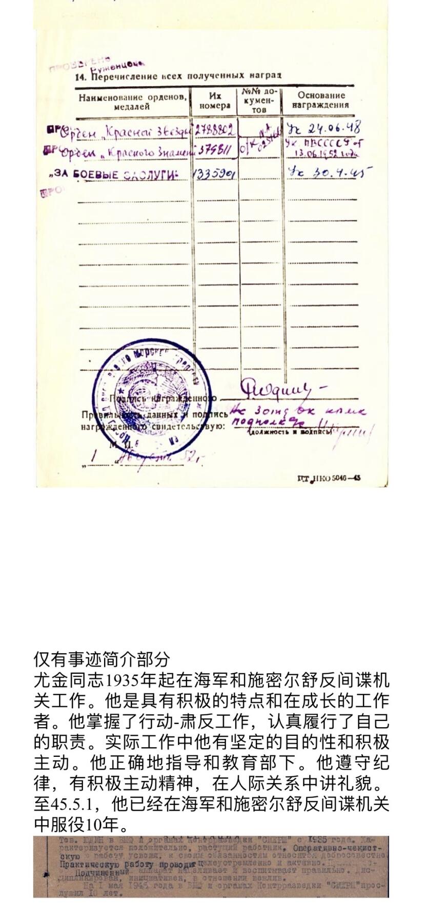 大猫徽章拍卖第258期 苏联红旗勋章2⃣️ 服役