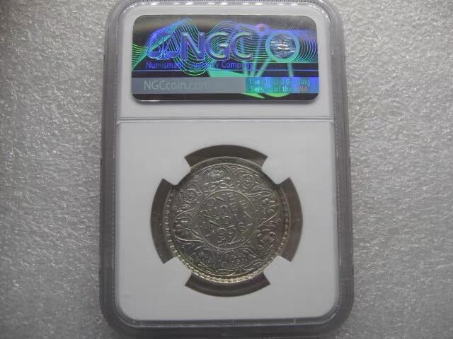 【稀少版别】NGC-XF英属印度1938年B乔六1卢比银币