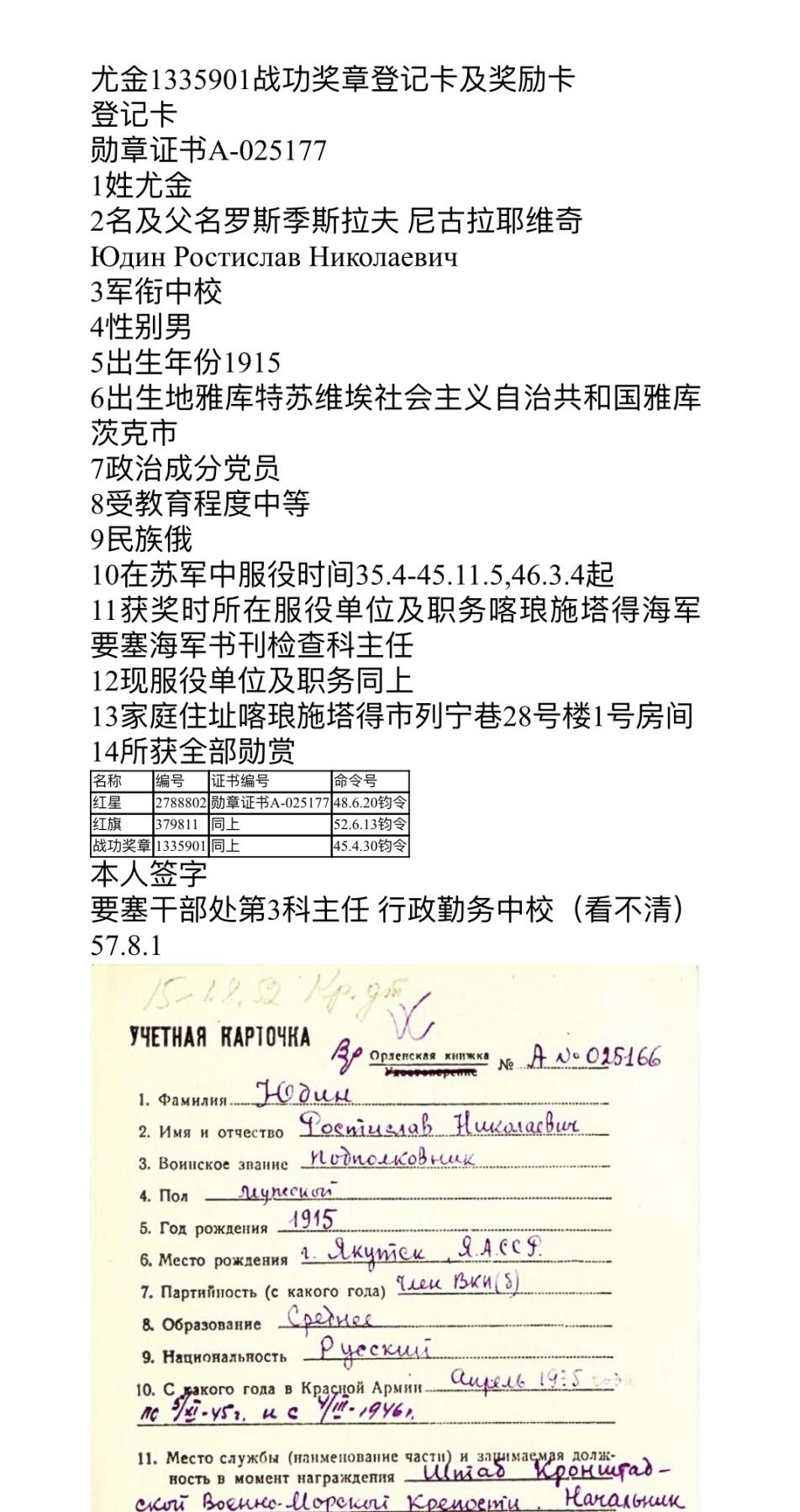 大猫徽章拍卖第258期 苏联红旗勋章2⃣️ 服役