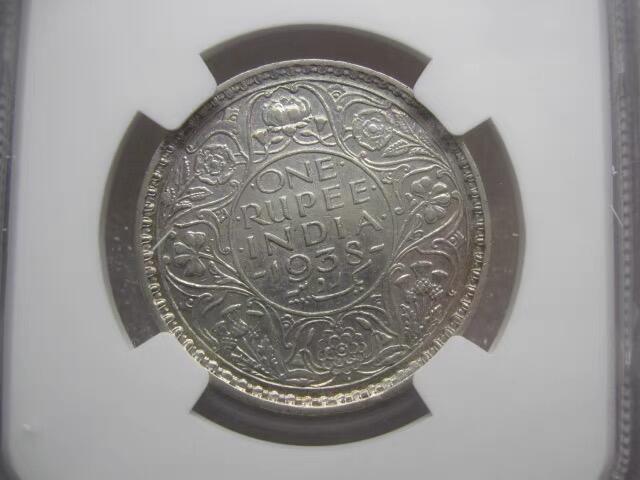 【稀少版别】NGC-XF英属印度1938年B乔六1卢比银币