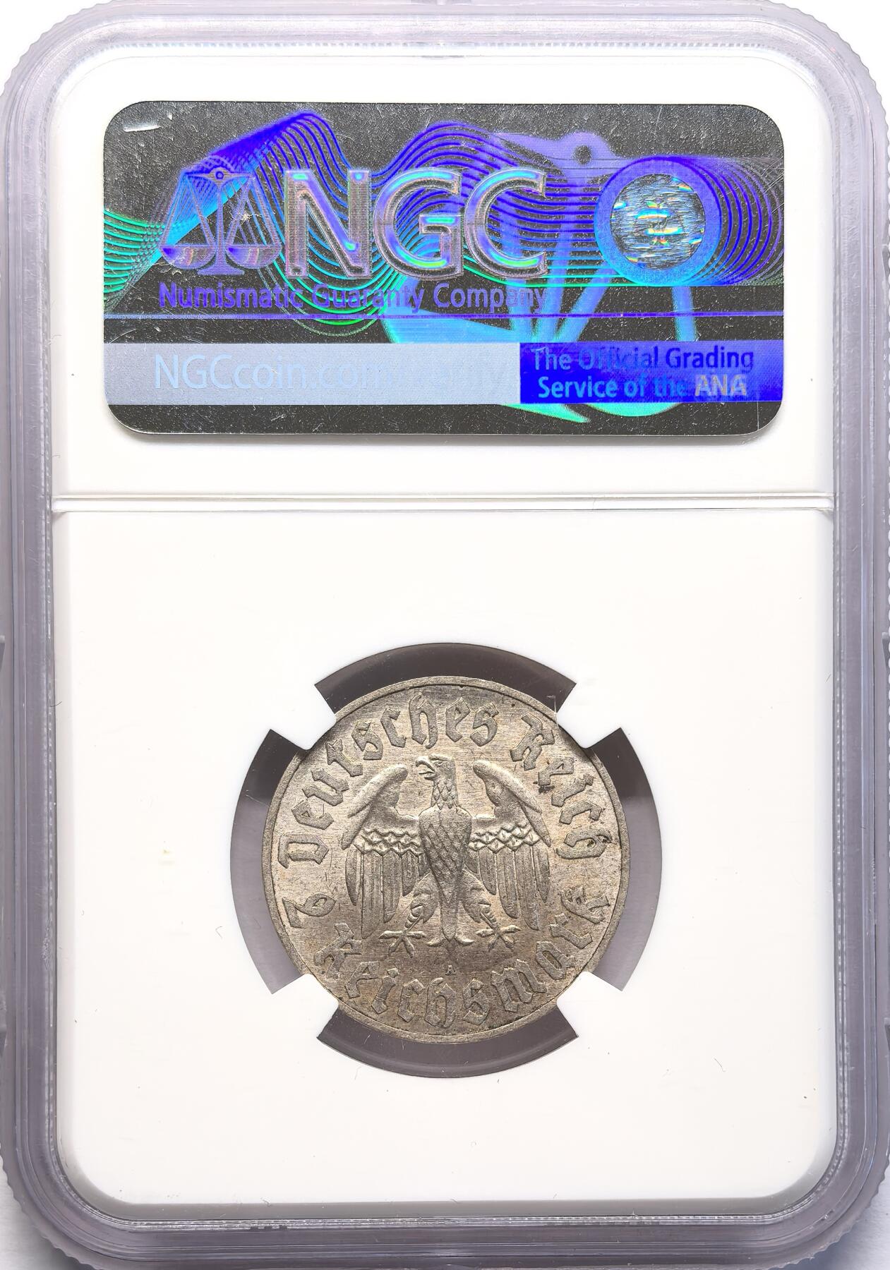 FXS世界钱币微拍第二百八十七期 1933A德国马丁路德2马克纪念银币NGC-MS62