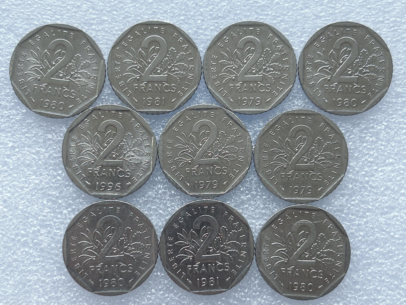 第一海外回流一元起拍收藏 散集专场 第133期 法国2法郎硬币 10枚