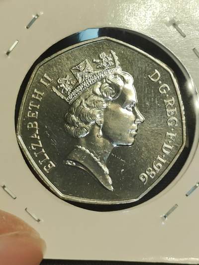 2024年第十四场外国好品散币(免佣金) - 全新品英国🇬🇧1986年50便士(中年高冠版)