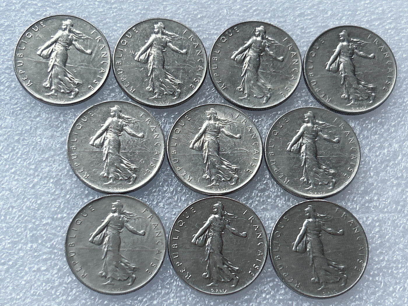 第一海外回流一元起拍收藏 散集专场 第133期 法国1法郎硬币 10枚