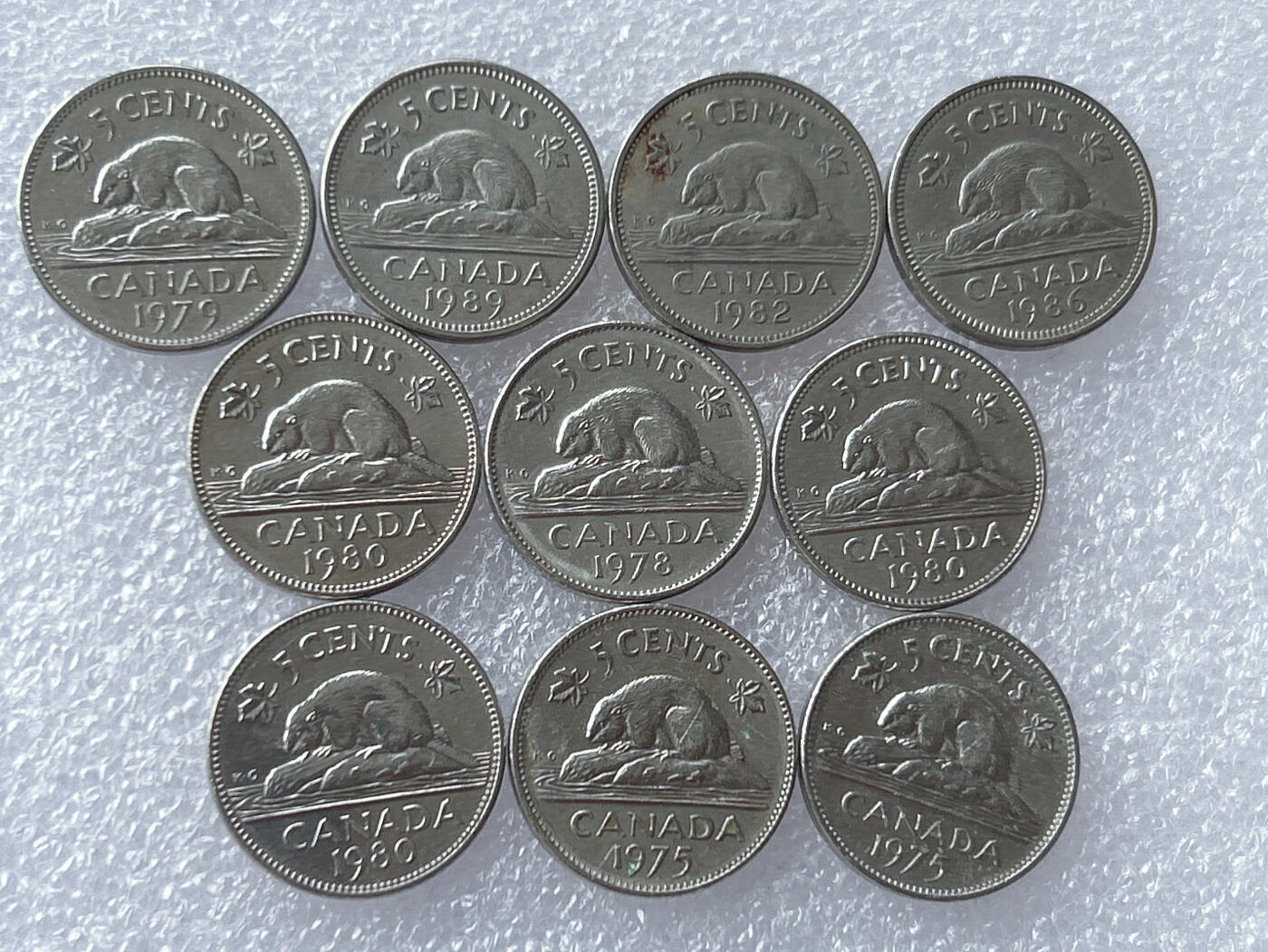 第一海外回流一元起拍收藏 散集专场 第133期 加拿大海狸5分硬币10枚