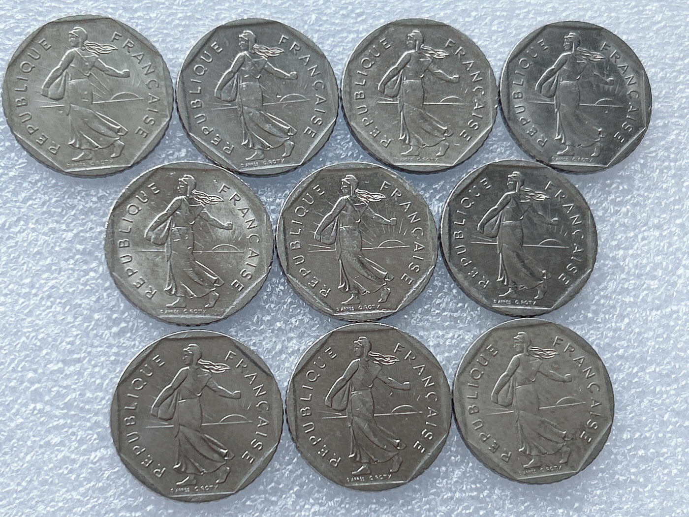 第一海外回流一元起拍收藏 散集专场 第133期 法国2法郎硬币 10枚