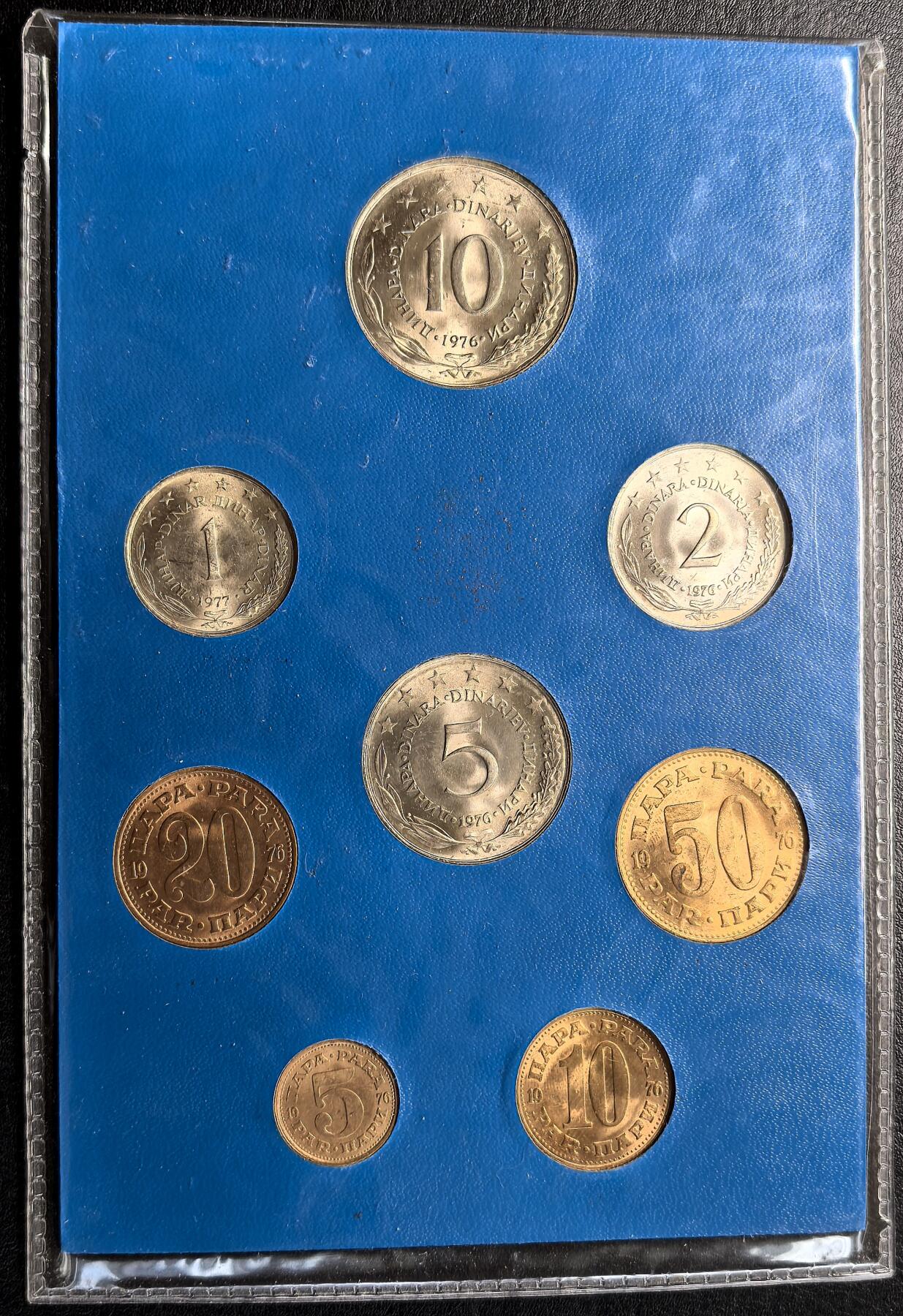 FXS世界钱币微拍第二百八十七期 1976南斯拉夫MINT SET八枚套，原厂包装。