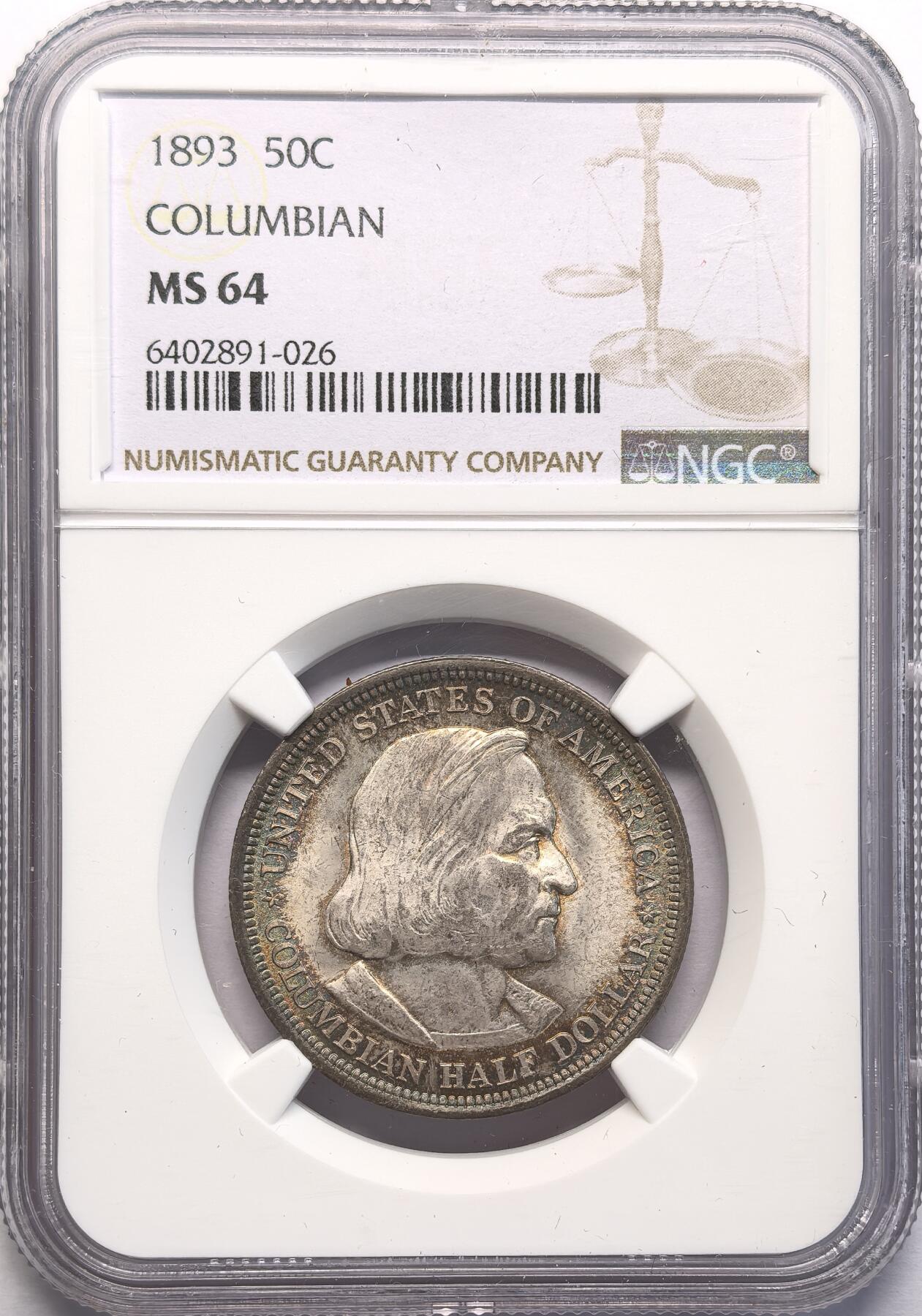 FXS世界钱币微拍第二百八十七期 1893美国哥伦布半元纪念银币NGC-MS64