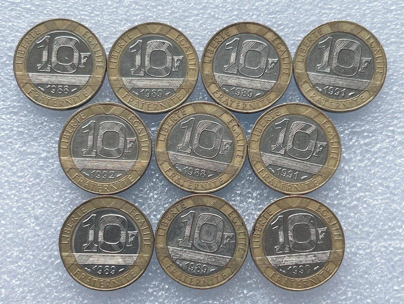 第一海外回流一元起拍收藏 散集专场 第133期 法国10法郎双色币 10枚