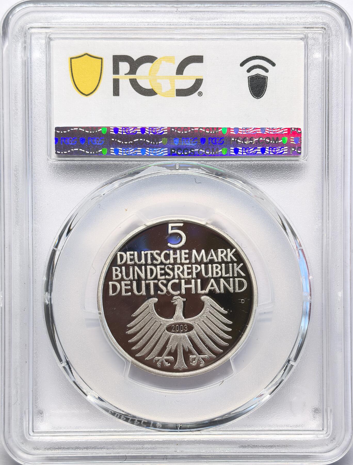 FXS世界钱币微拍第二百八十七期 2003德国纽伦堡博物馆5马克银币精铸PCGS-PF69DCAM