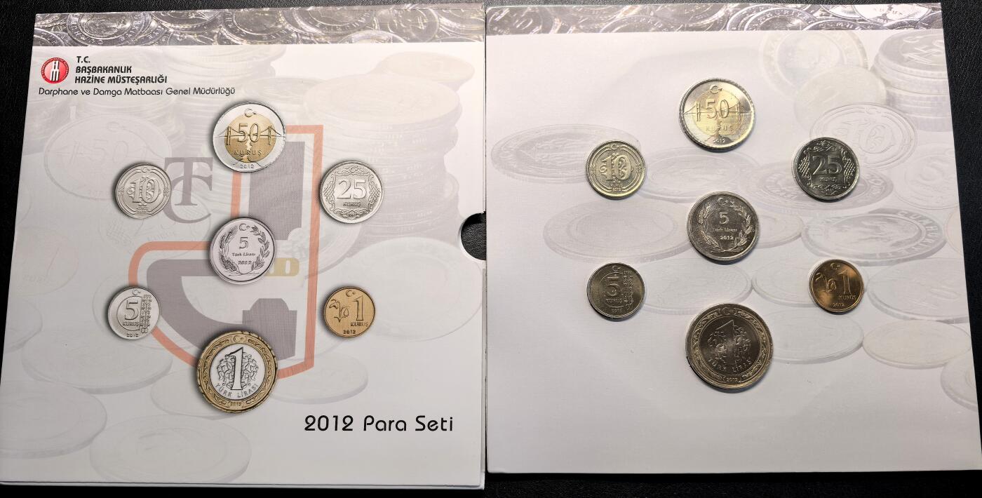 FXS世界钱币微拍第二百八十七期 2012土耳其MINT SET七枚套，原厂塑封。