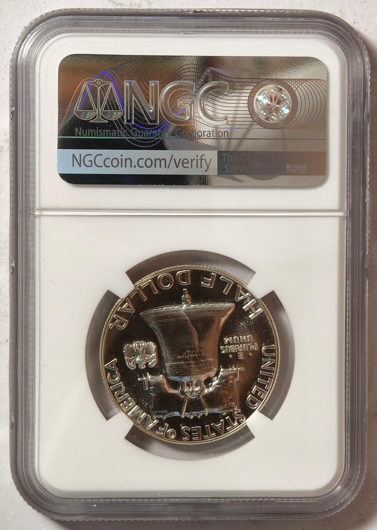 紫瑗钱币——第444期  美国 1960年 富兰克林 50美分 半美元 12.5克 0.9银 NGC PF67