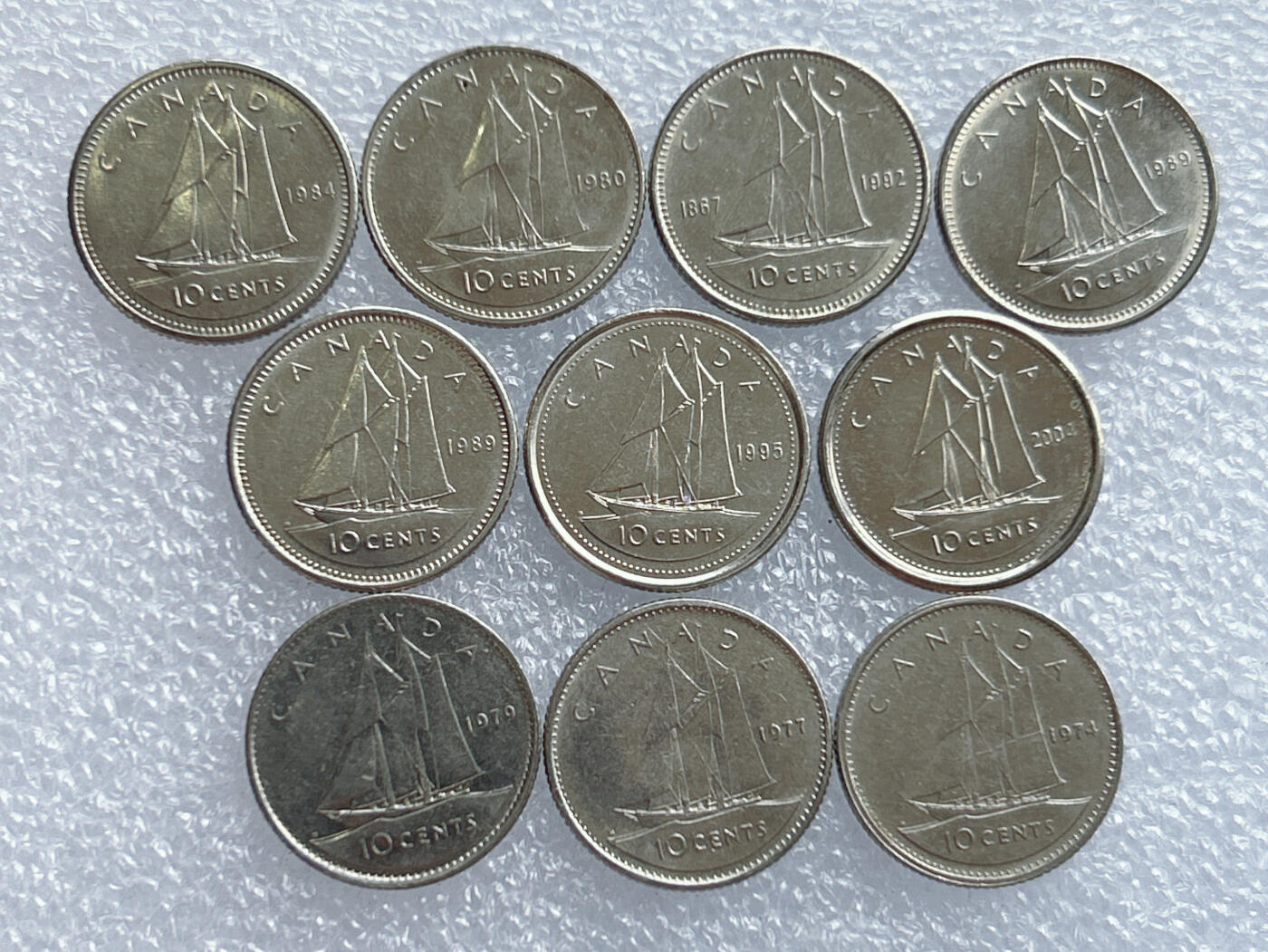 第一海外回流一元起拍收藏 散集专场 第133期 加拿大10小硬币 10枚