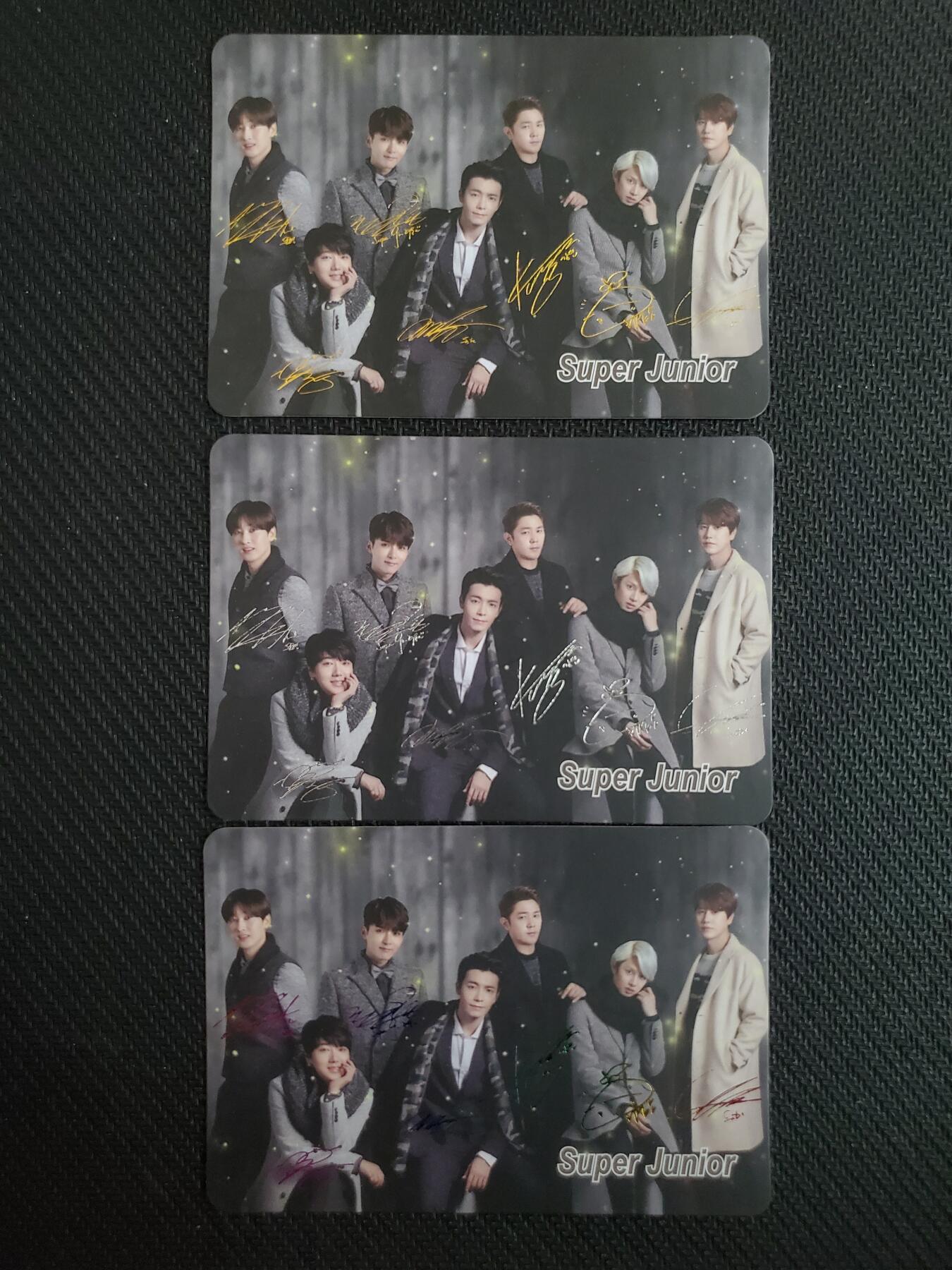 明星卡片 SUPER JUNIOR 金银彩签一套