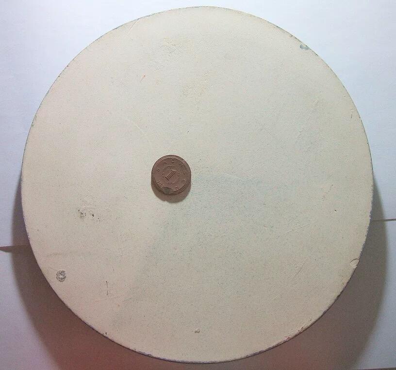 苏联1970年列宁诞辰百年高浮雕超巨型蓝色带彩釉陶章 225MM 700克   