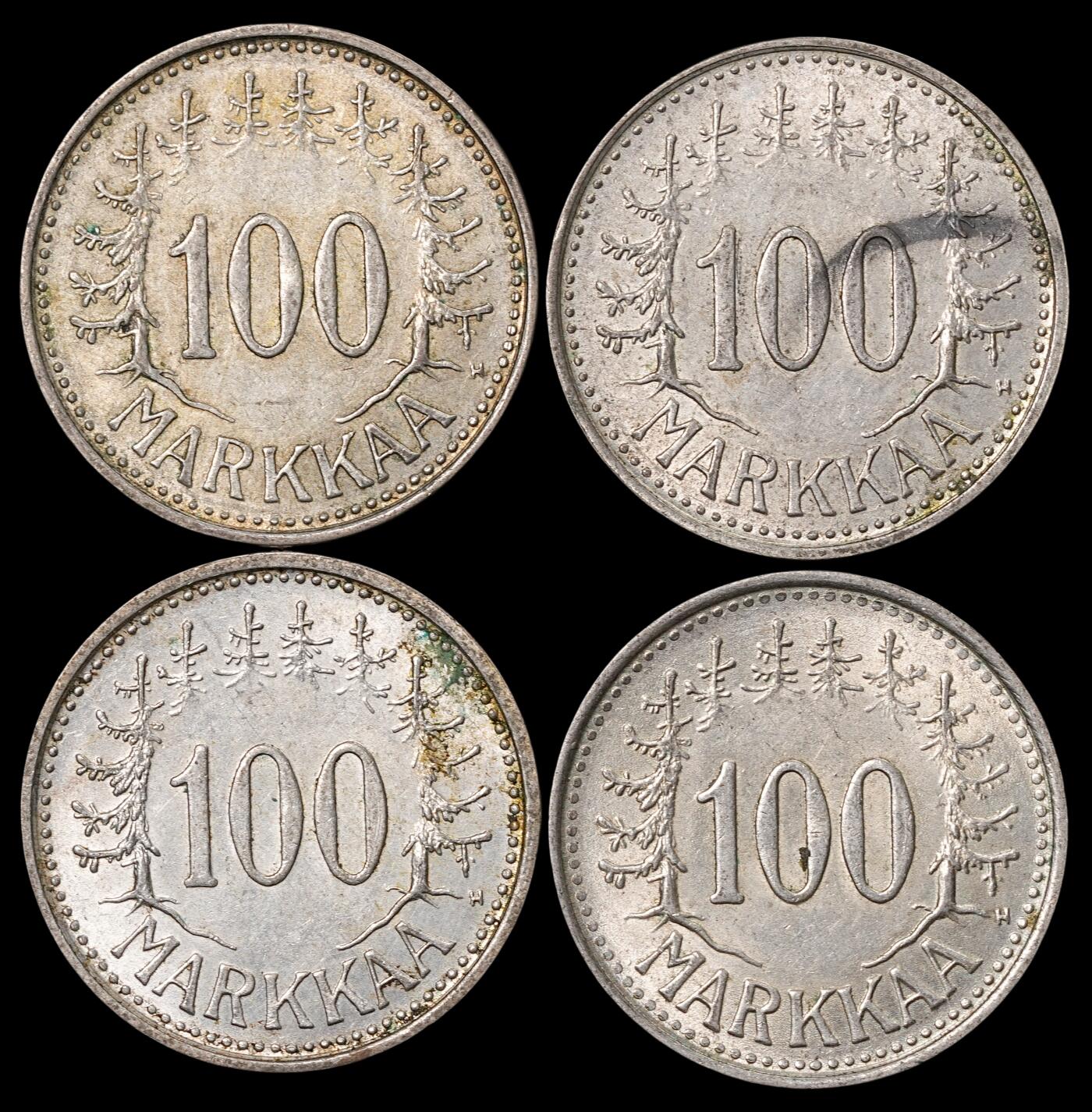 修遠堂世界钱币第四十五期 全场包邮 散币裸币专场 1956-1957年芬兰100马克银币，5.20g，含银50%