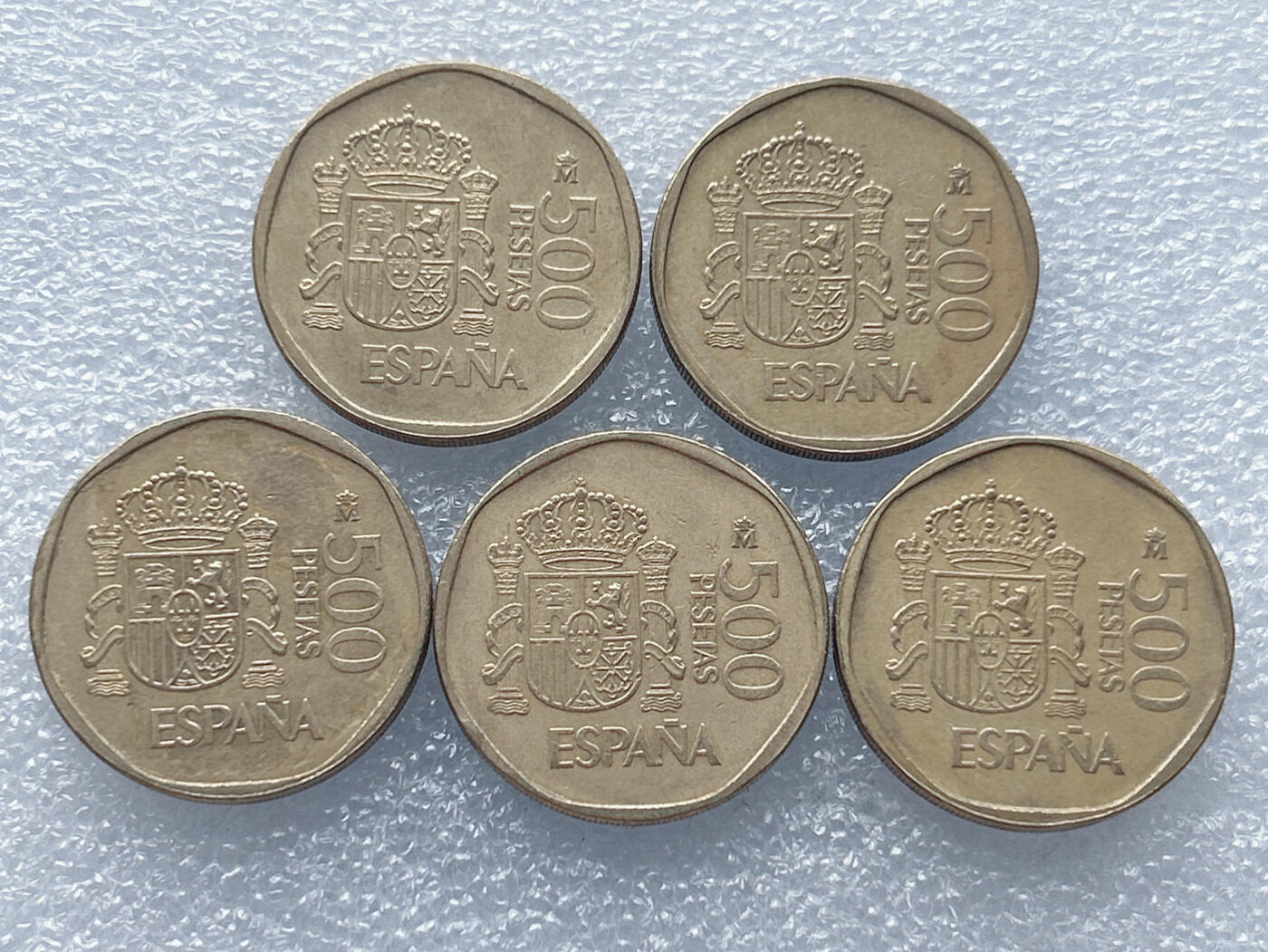 第一海外回流一元起拍收藏 散集专场 第133期 西班牙80年代500比塞塔铜币 5枚