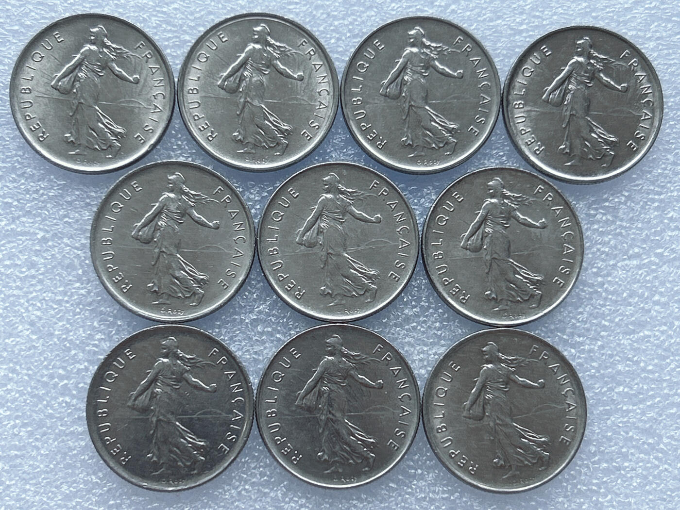 第一海外回流一元起拍收藏 散集专场 第133期 法国5法郎硬币 10枚