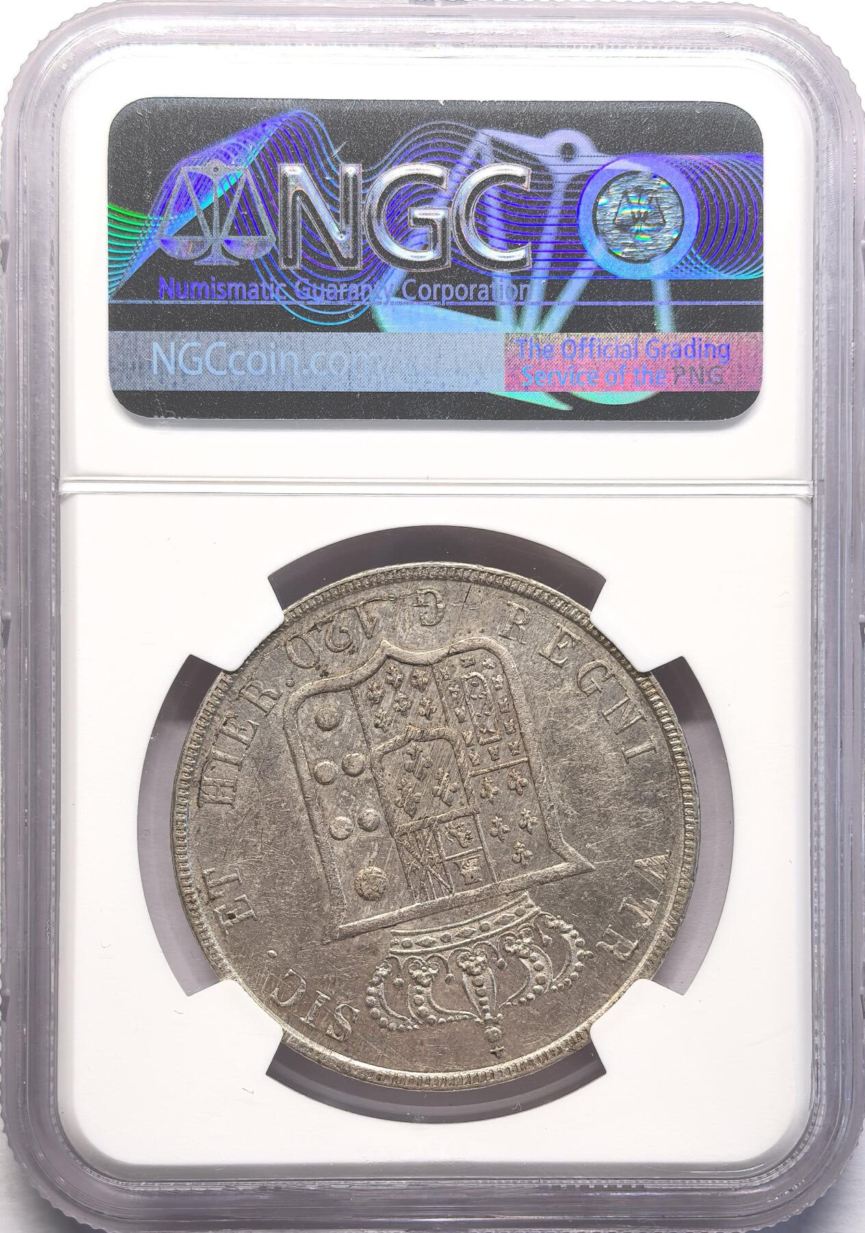 FXS世界钱币微拍第二百八十七期 1850那不勒斯与西西里120G大银NGC-AUD