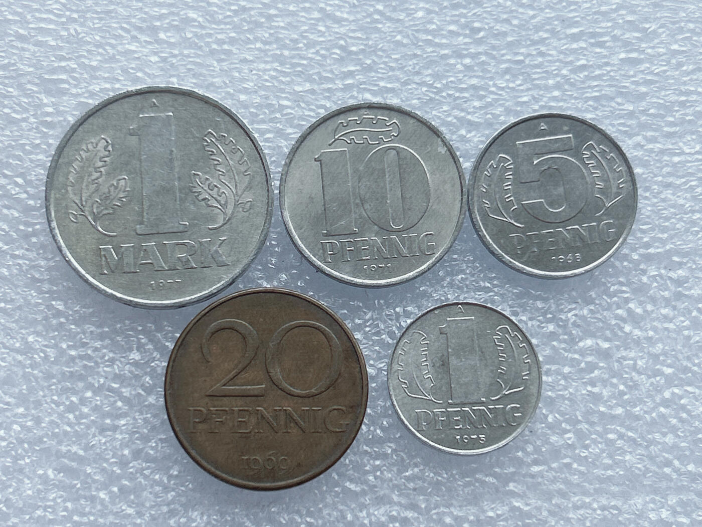 第一海外回流一元起拍收藏 散集专场 第133期 民主德国（东德）硬币5枚