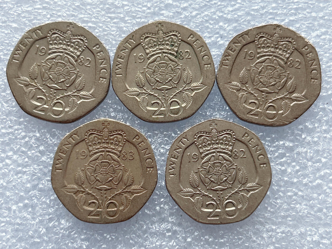 第一海外回流一元起拍收藏 散集专场 第133期 英国1982/83年20便士 5枚