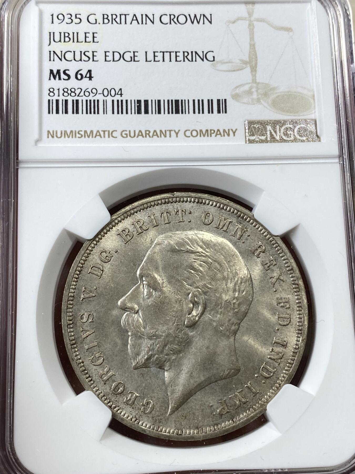 万国钱币拍卖第036期 NGC MS64 1935英国乔治五世木马剑克朗