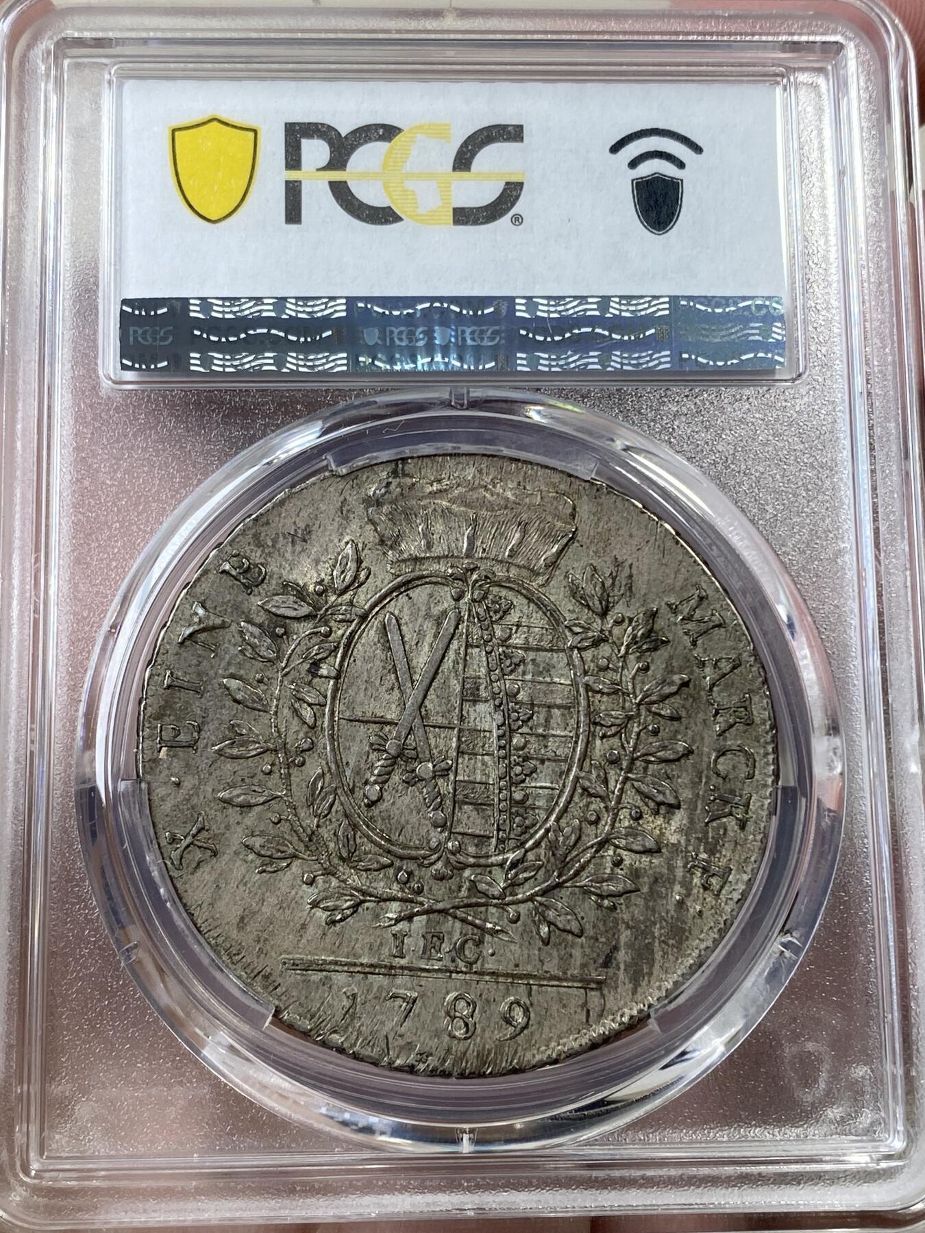 万国钱币拍卖第036期 PCGS MS61 1789年德国萨克森皇冠流通大泰勒 德式原味老包浆 观感远超分数的状态