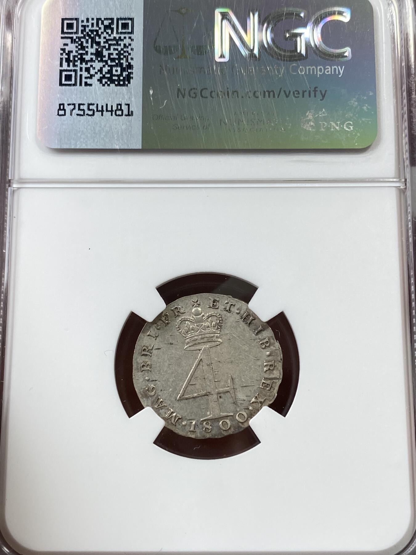 万国钱币拍卖第036期 NGC UNCD～MS63 1800年英国乔治三世洗脚币一套四枚 原味状态
