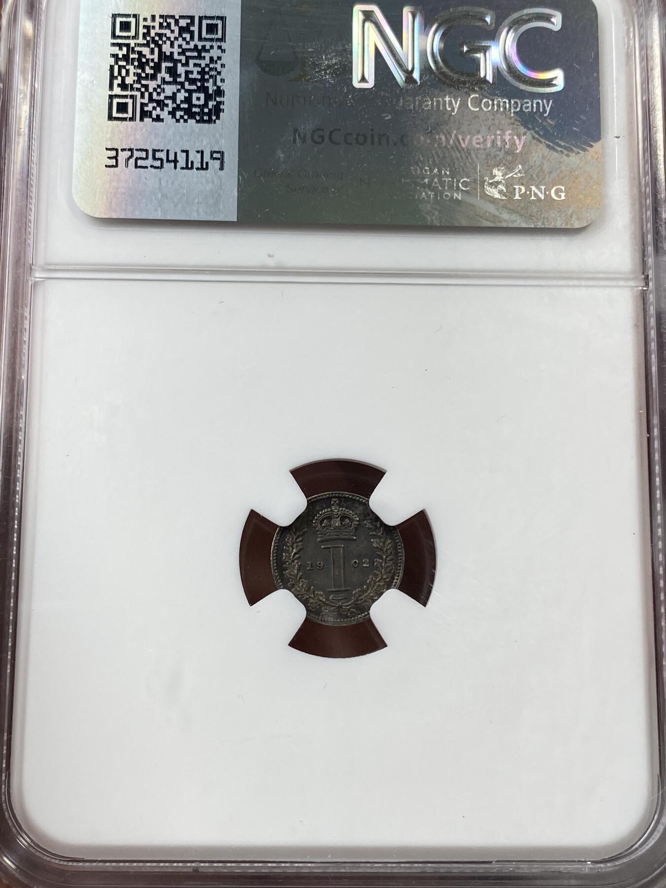万国钱币拍卖第036期 NGC UNCD～MS64 1902年英国爱德华七世濯足币一套四枚 带原盒（4P评级盒底部破损）