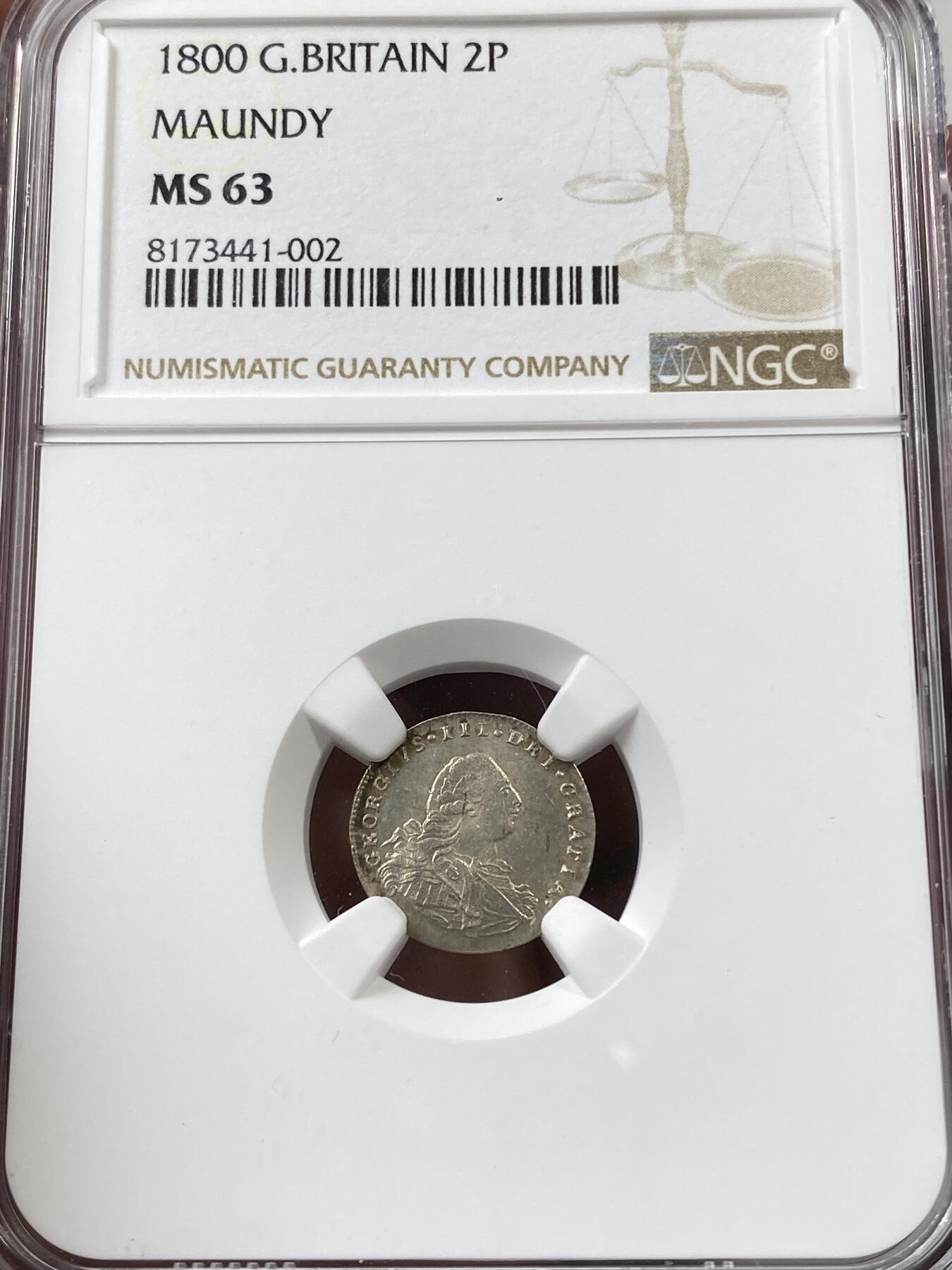 万国钱币拍卖第036期 NGC UNCD～MS63 1800年英国乔治三世洗脚币一套四枚 原味状态