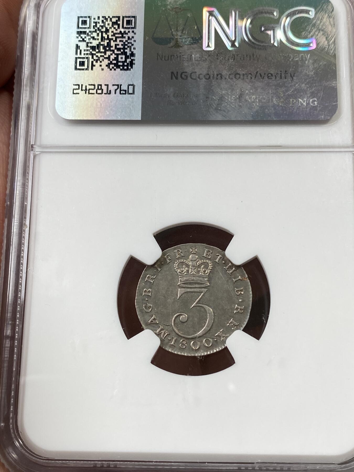 万国钱币拍卖第036期 NGC UNCD～MS63 1800年英国乔治三世洗脚币一套四枚 原味状态