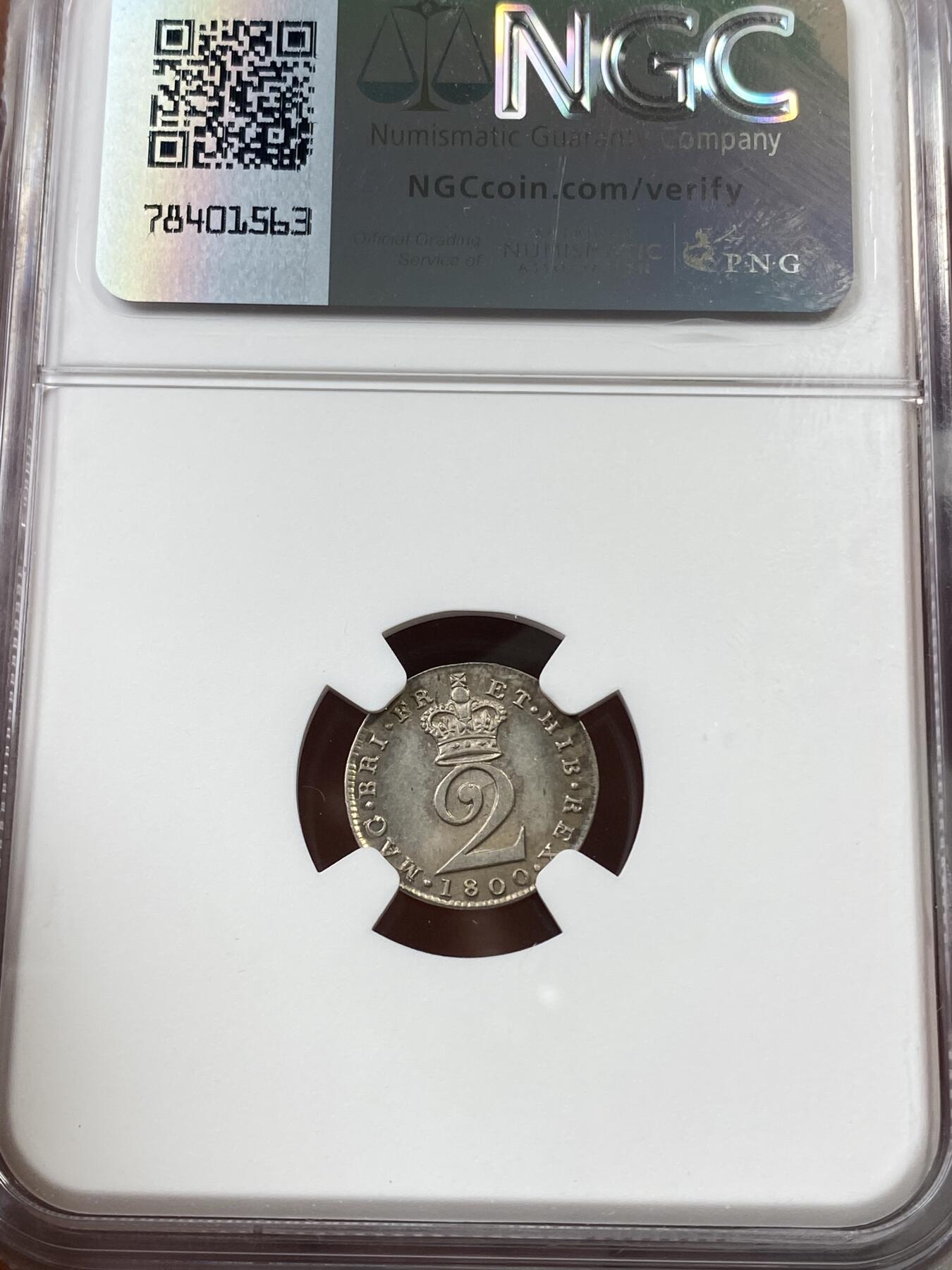 万国钱币拍卖第036期 NGC UNCD～MS63 1800年英国乔治三世洗脚币一套四枚 原味状态