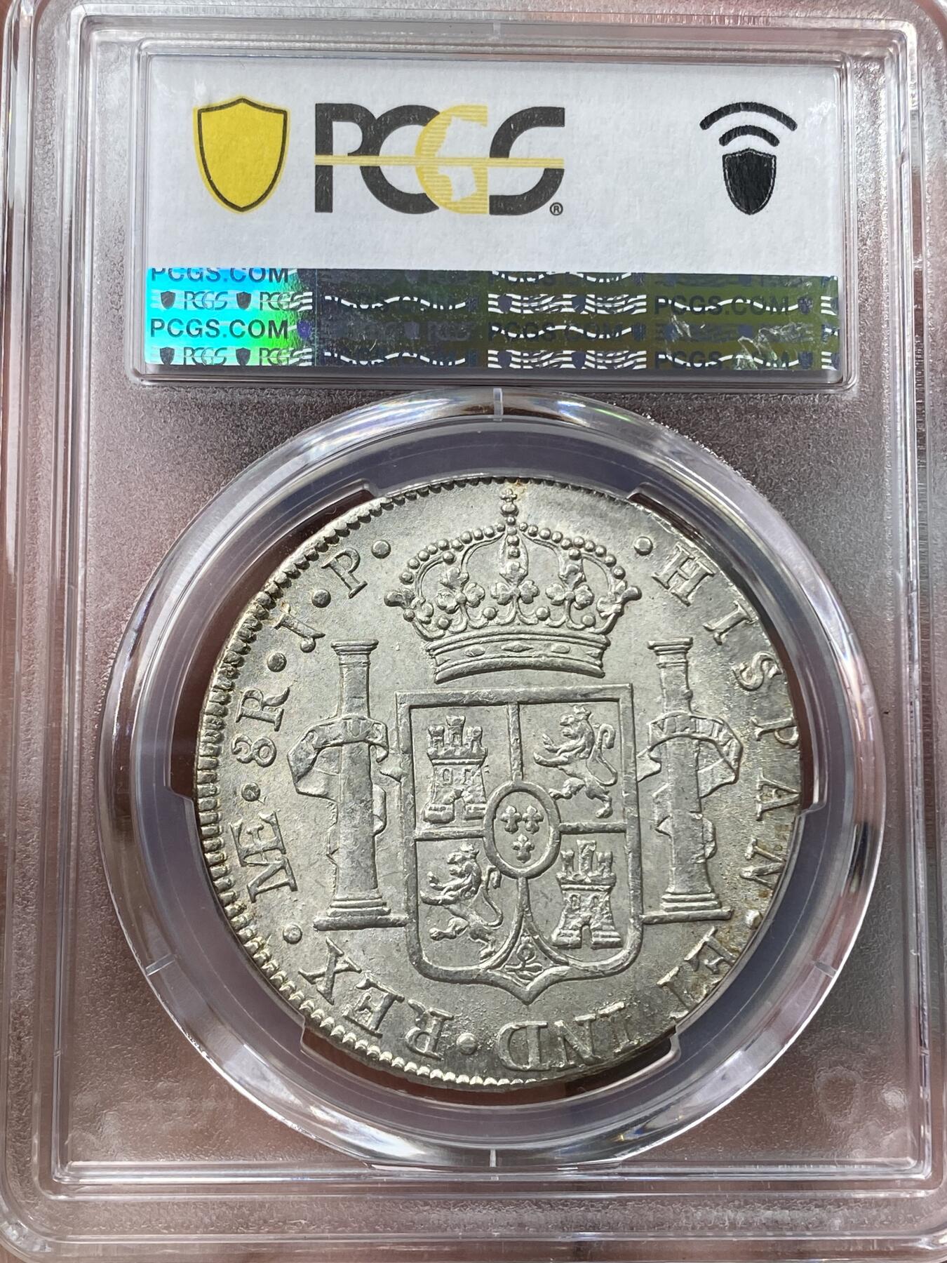 万国钱币拍卖第036期 PCGS-MS63 西属秘鲁1820年费尔南多七世8里亚尔 罕见的完美打制 浅层银灰原味包浆难掩爆光耀人底板 稀缺热门品种