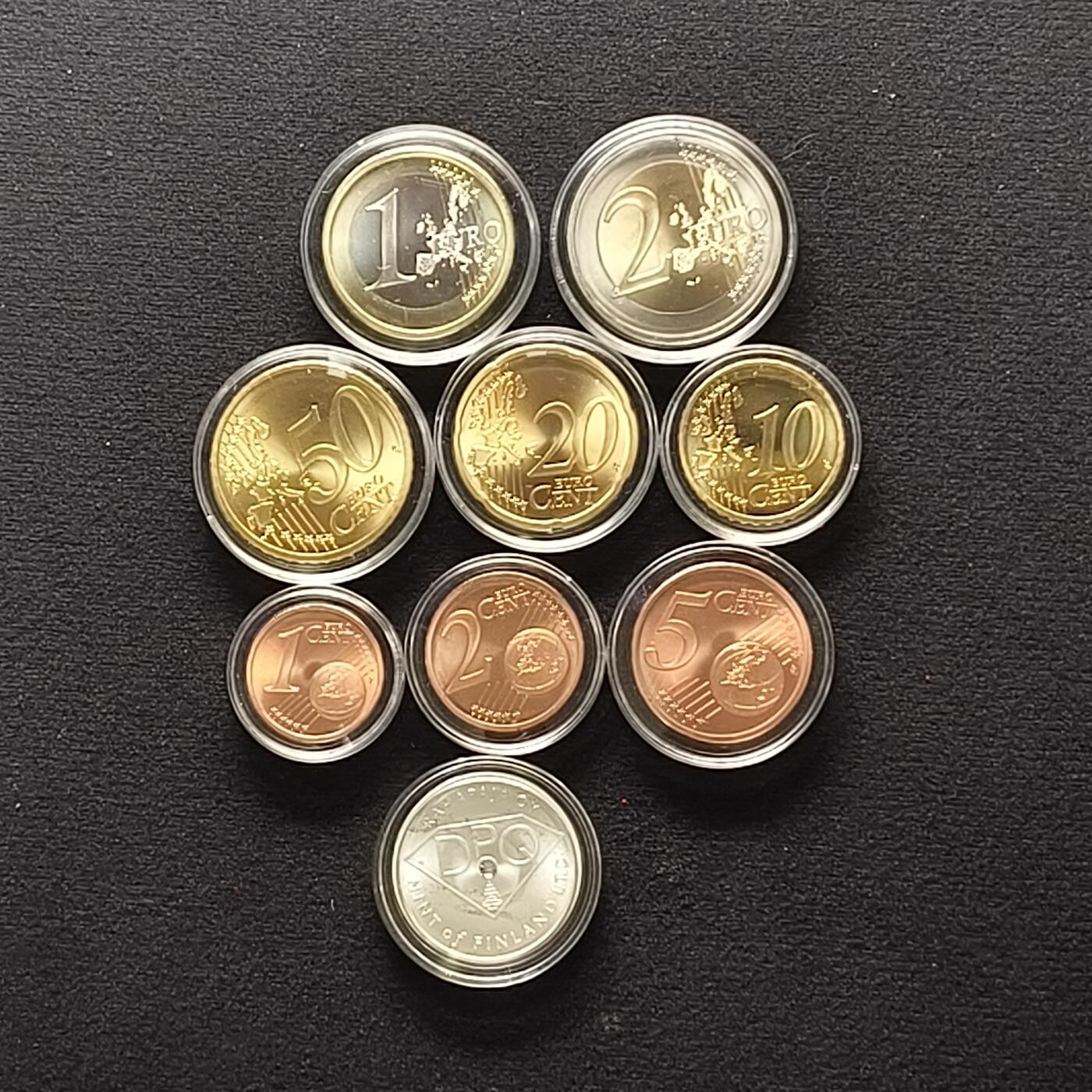 【全场包邮】纯粹捡漏拍479场（免费代拍第16场） 【镶嵌钻石·罕见】芬兰2003年官方年度流通精制套币-含DPQ镶钻银章（2分真钻详见证书）-盒证全-量1000