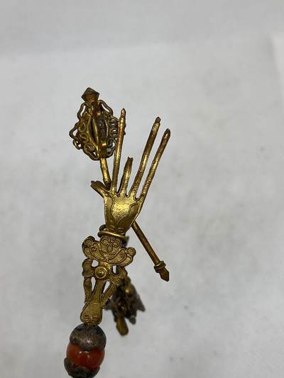 老银鎏金佛手簪子，尺寸17厘米，品相如图，1500包快递 - 老银鎏金佛手簪子，尺寸17厘米，品相如图，1500包快递