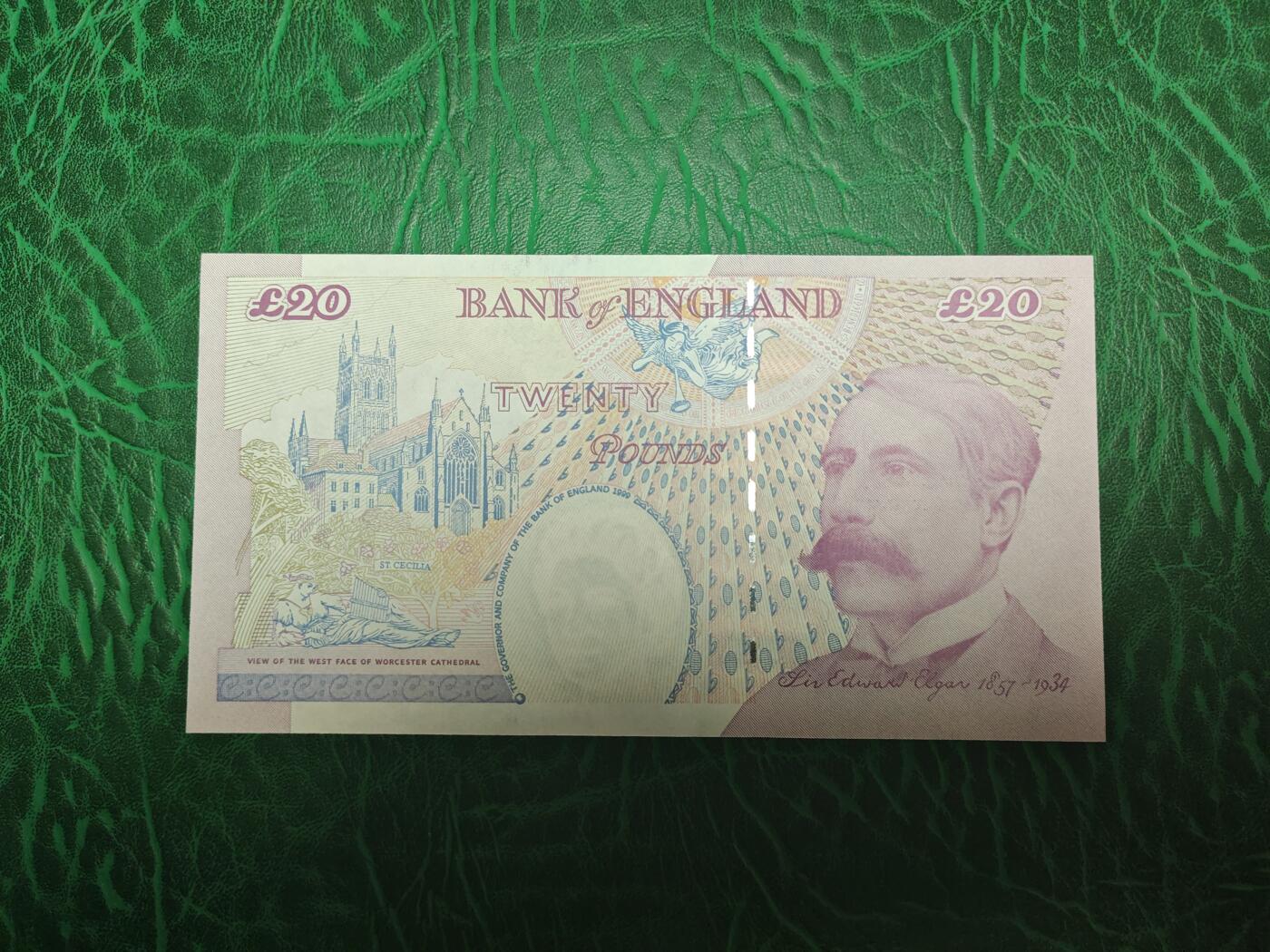 英国 E序再版 20英镑 纸币 A.Bailey签名（版本过渡时期 此签名相对稀少）全新UNC