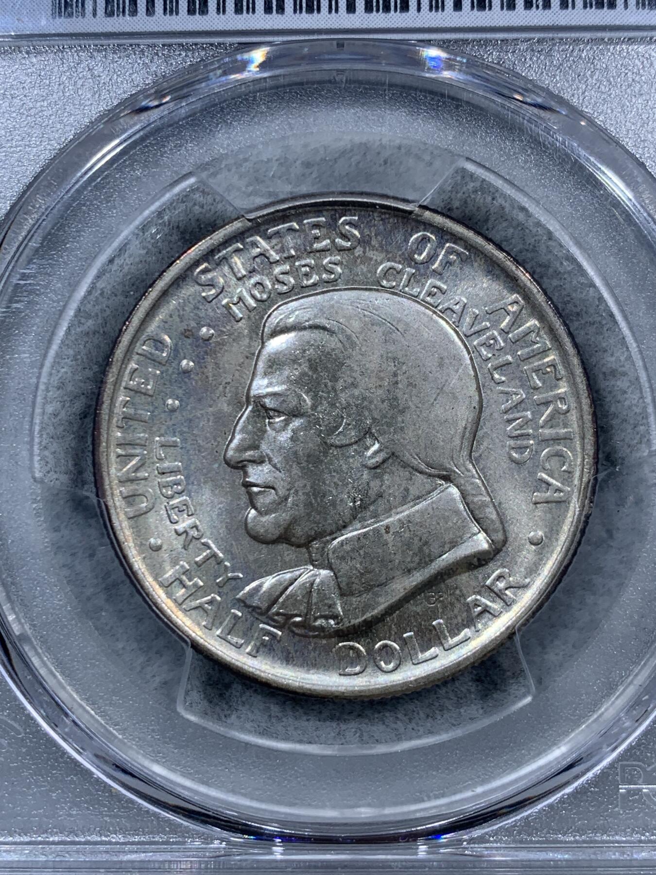 《竞宝斋》第323场 周日，周一，2场连拍 （全场包邮） PCGS MS65 美国 1936年 克利夫兰 半美元 纪念银币 少见品种 高分