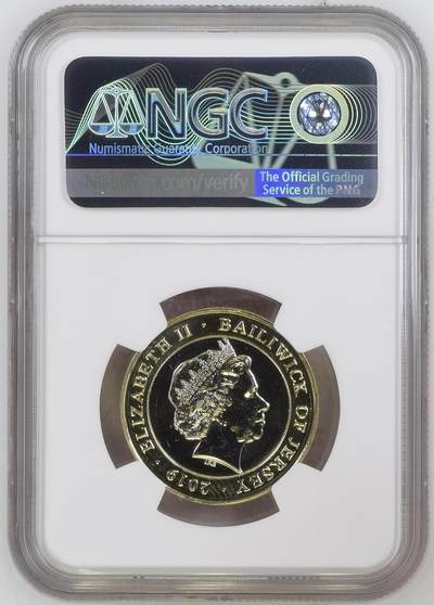 S&S Numismatic世界钱币-拍卖 第126期  泽西岛2019年 我们会记住他们 2英镑双色纪念币 NGC MINT ERROR MS65 造币厂错误-边缘处撞击穿透
