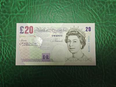 英国 E序再版 20英镑 纸币 A.Bailey签名（版本过渡时期 此签名相对稀少）全新UNC - 英国 E序再版 20英镑 纸币 A.Bailey签名（版本过渡时期 此签名相对稀少）全新UNC