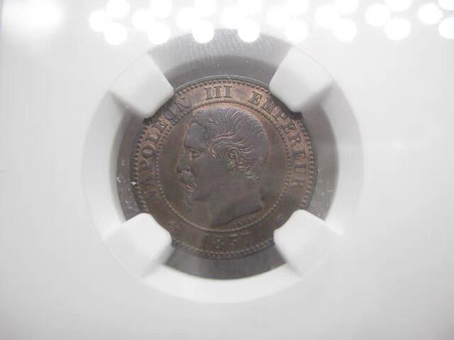 NGC-AU58BN法国1857年拿三2分