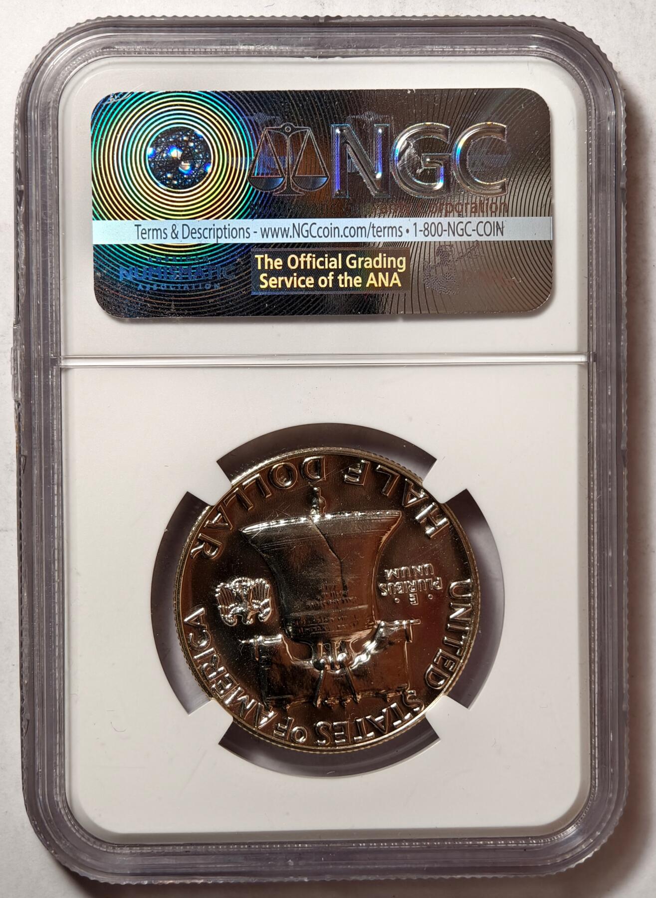 紫瑗钱币——第448期 美国 1960年 富兰克林 50美分 半美元 12.5克 0.9银 NGC PF67