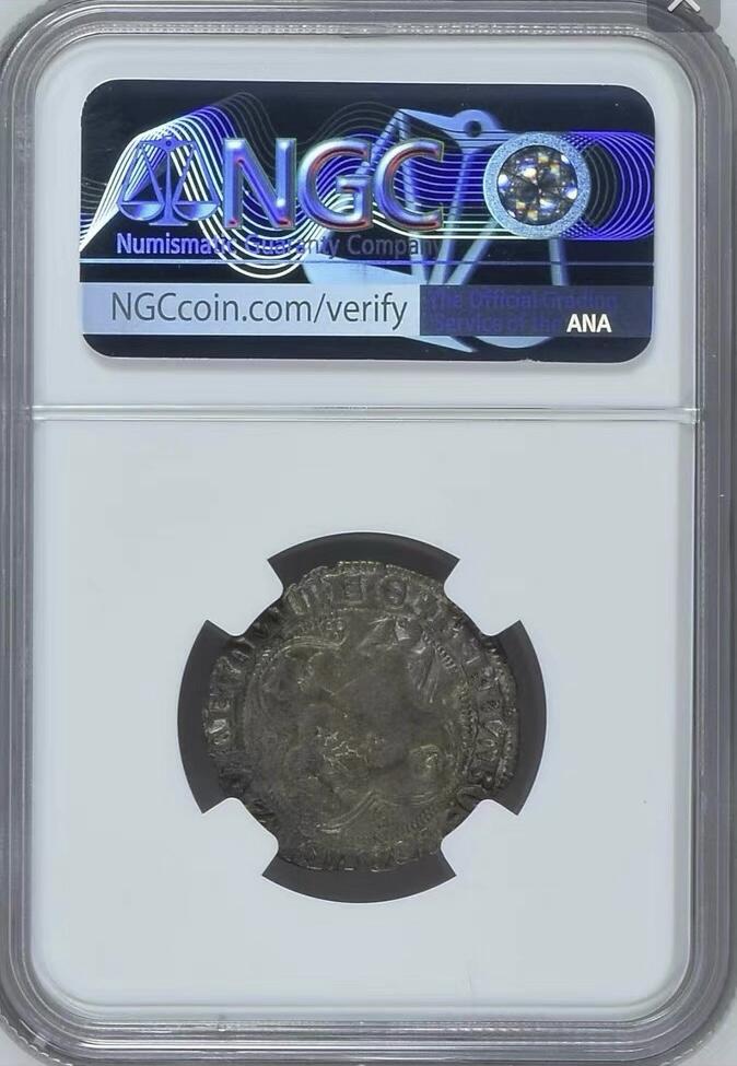 【冠军】NGC-VF20意大利-米兰1355-78年1格罗索银币