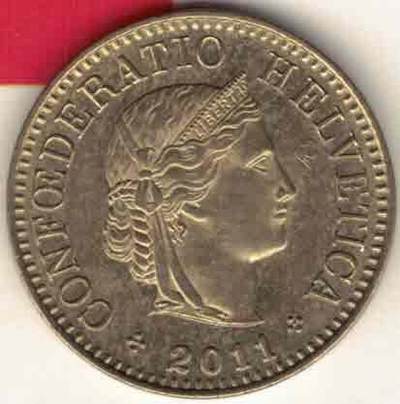 瑞士2011年5生丁 品相如图 UNC   - 瑞士2011年5生丁 品相如图 UNC  